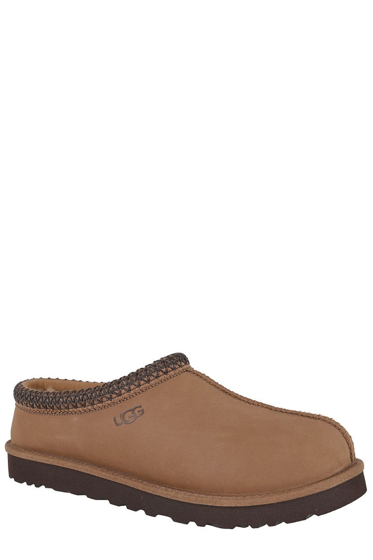 Ugg Dark Brown M Tasman Ii Nubuck Collar-Uggbraid Suede Slippers
