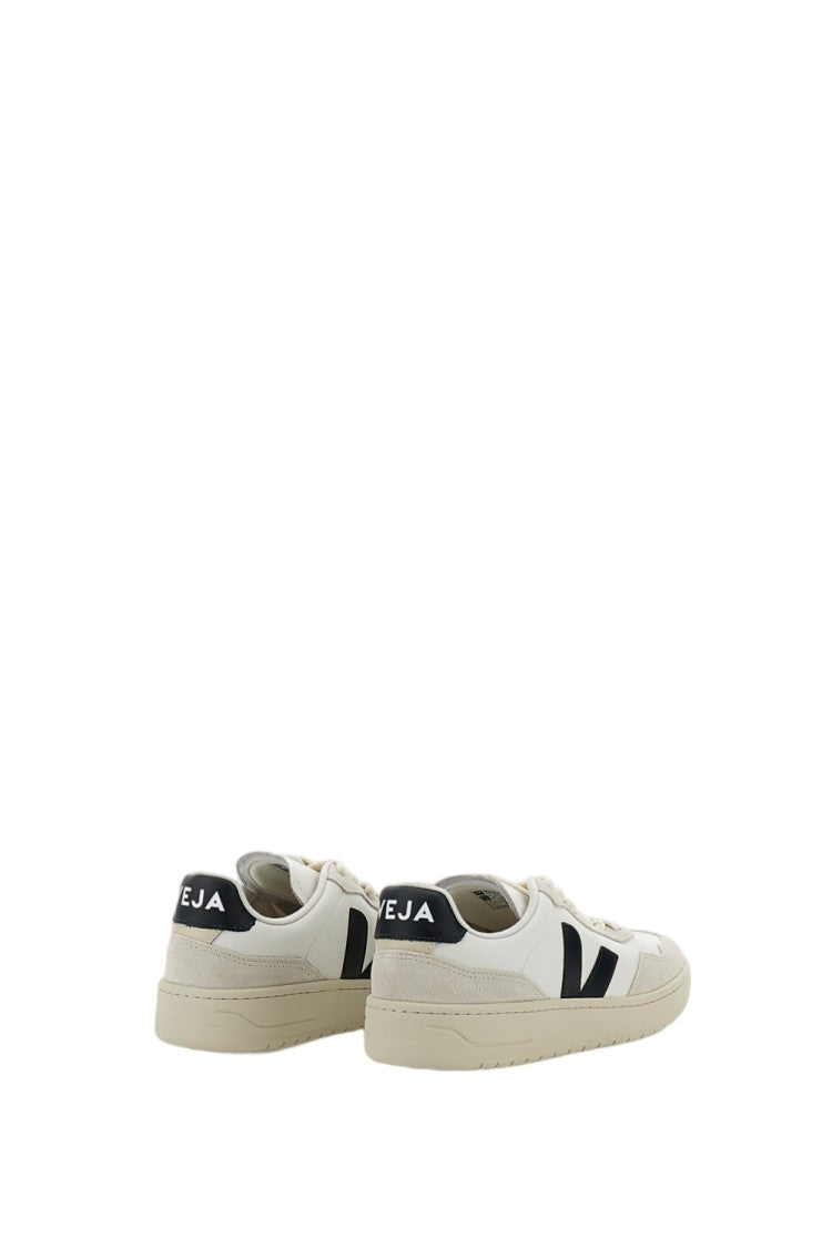 Veja White Black V-90 Leather Suede Sneakers