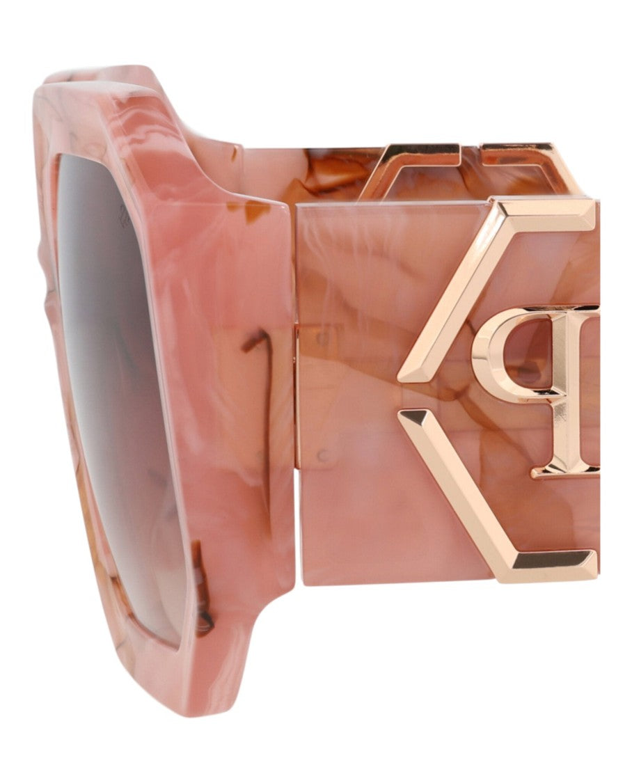 Philipp Plein Square-Frame Acetate Sunglasses With Gradient Lenses And Gold Accents