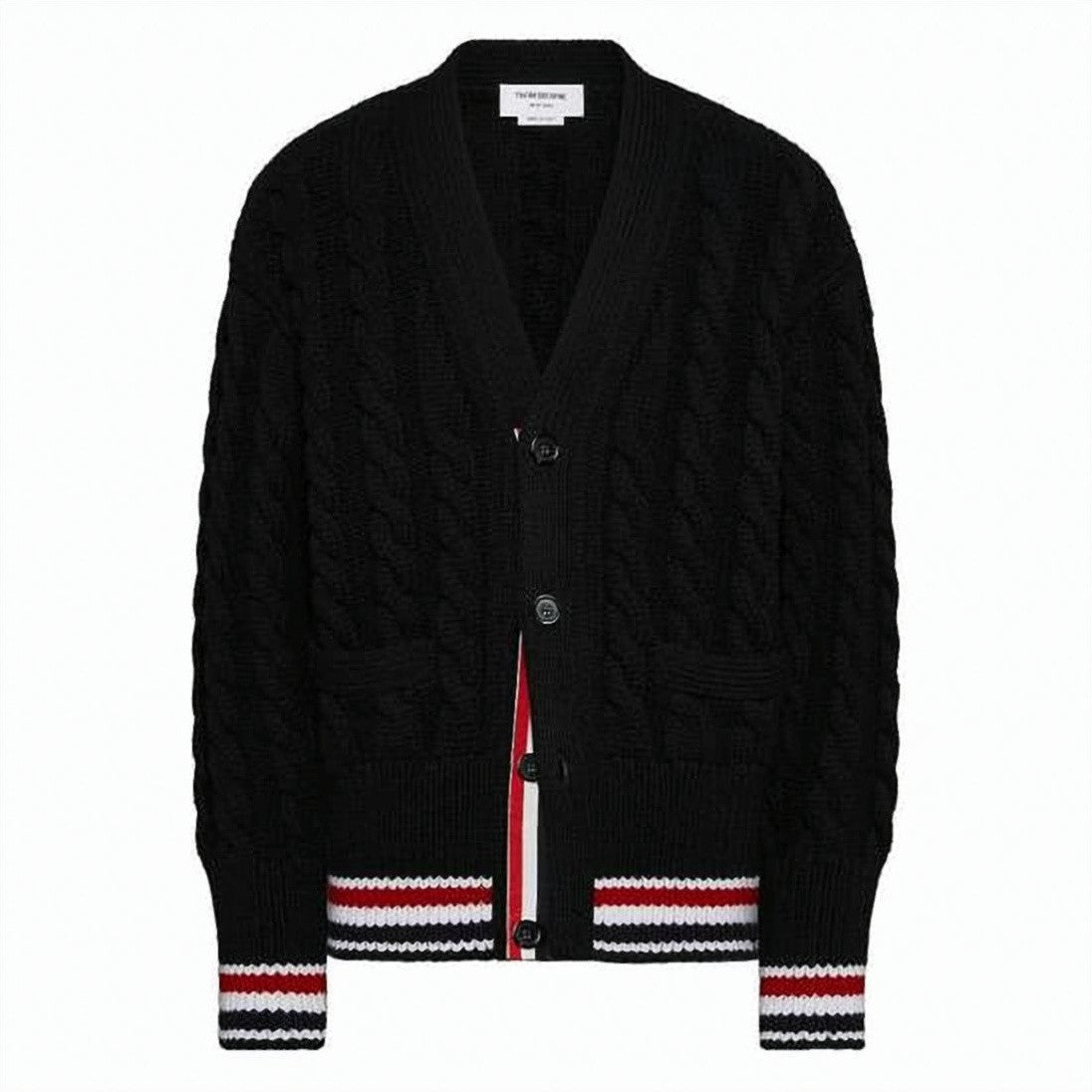 Thom Browne Textured Baby Cable Stitch Cardigan