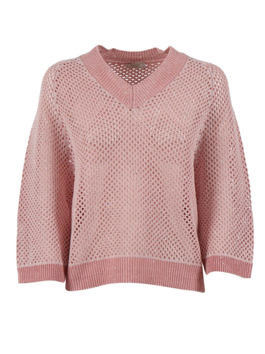 Peserico Open Knit V Neck Sweater