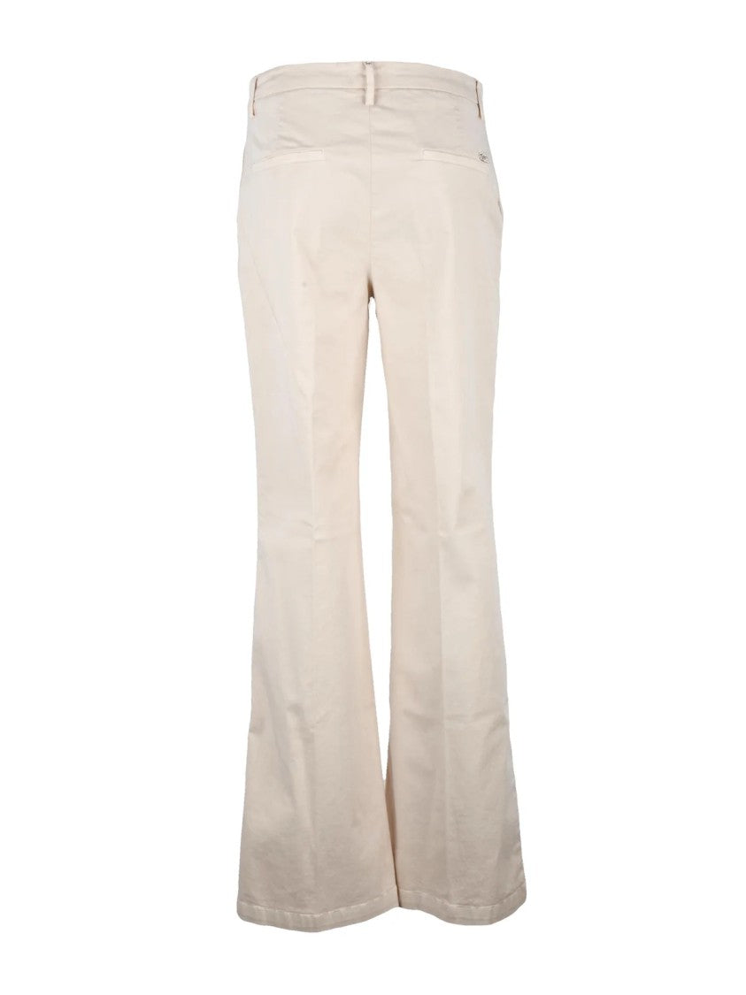 Liu Jo Flared White Trousers With High Waist And Retro Silhouette