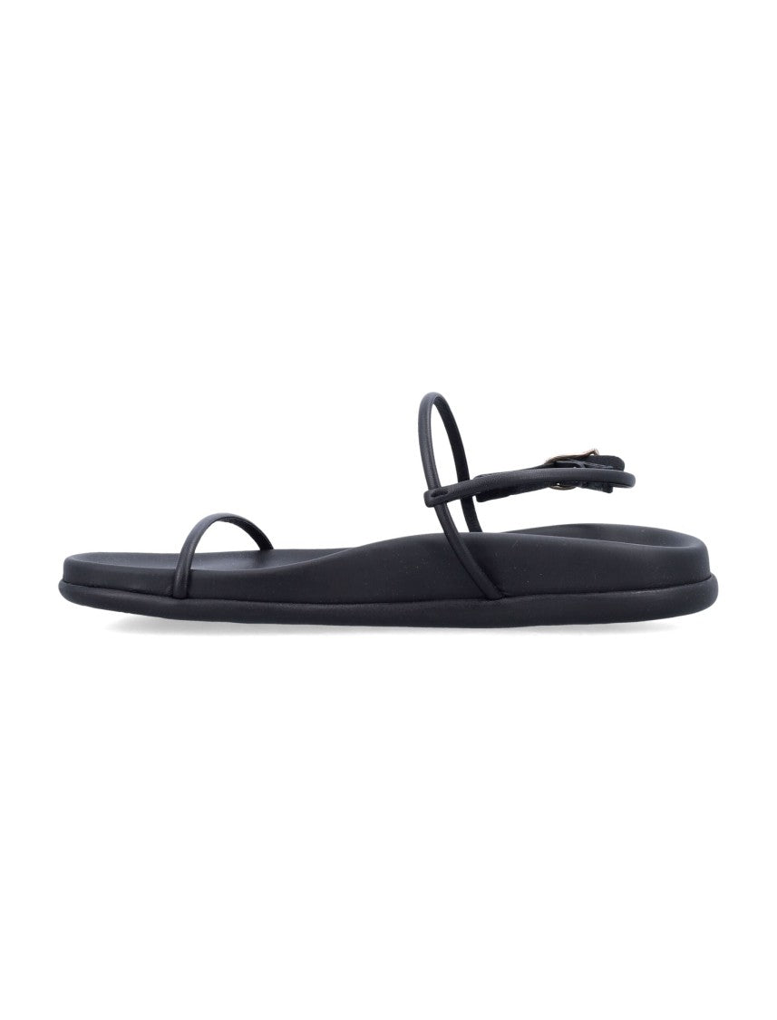 Ancient Greek Sandals Black Symistra Footbed Sandals