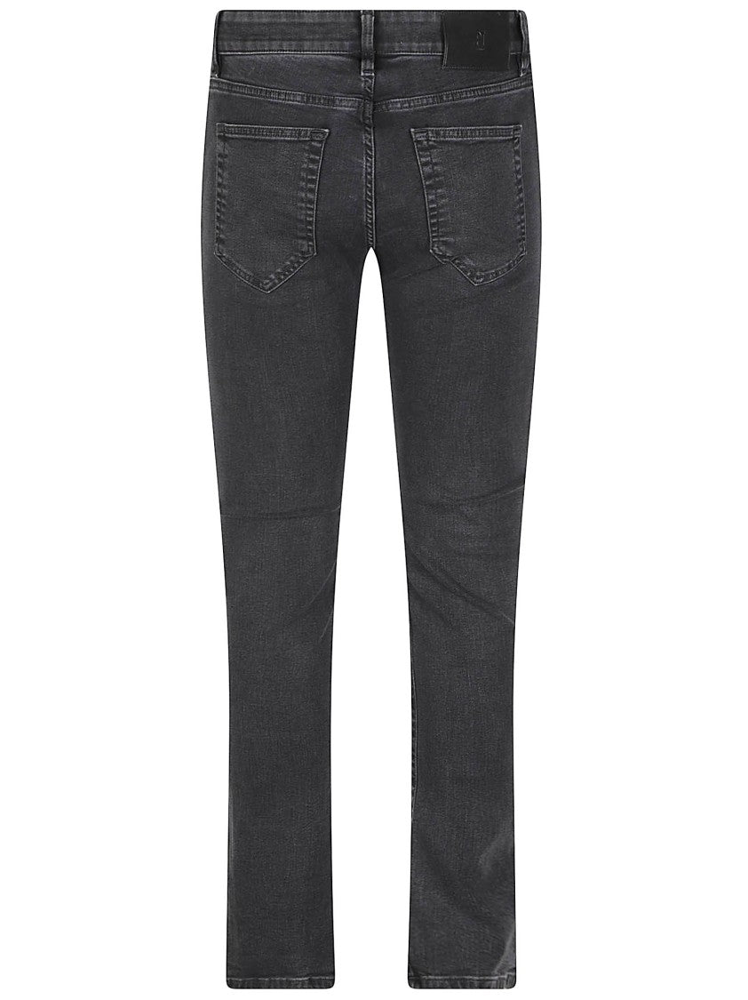 Pt Torino Black Samba Slim-Fit Faded Denim Jeans