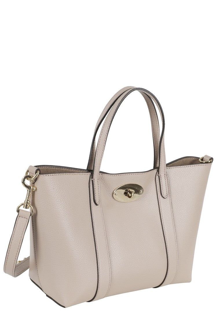 Mulberry Structured Cashmere Taupe Mini Tote With Gold-Tone Hardware