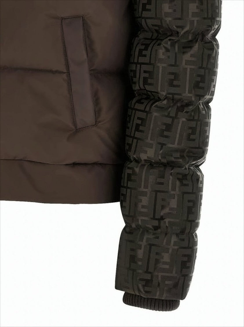 Fendi Two-Tone Short Padded Jacket With Monogram Design