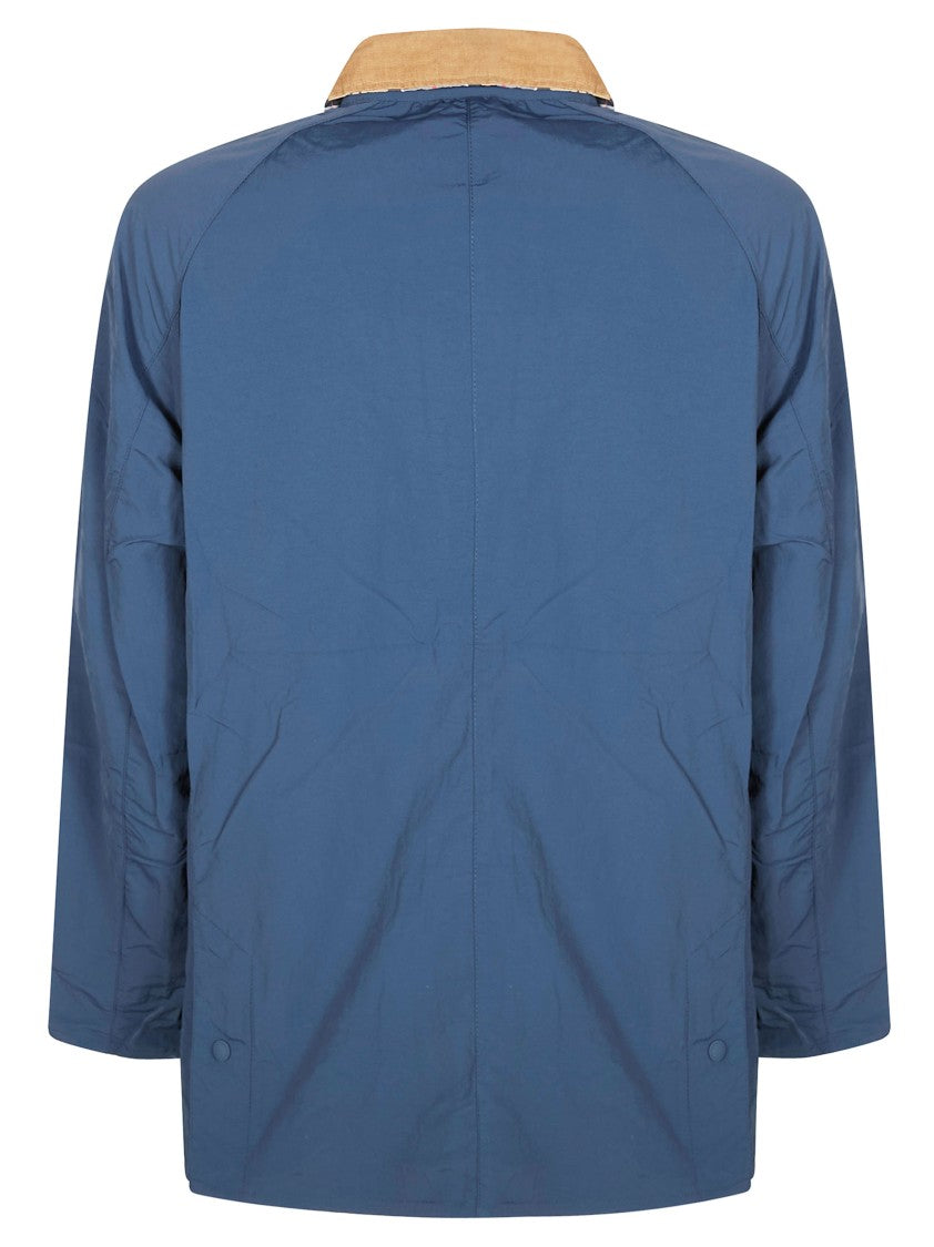 Barbour Muted Blue Tan Collar Jacket
