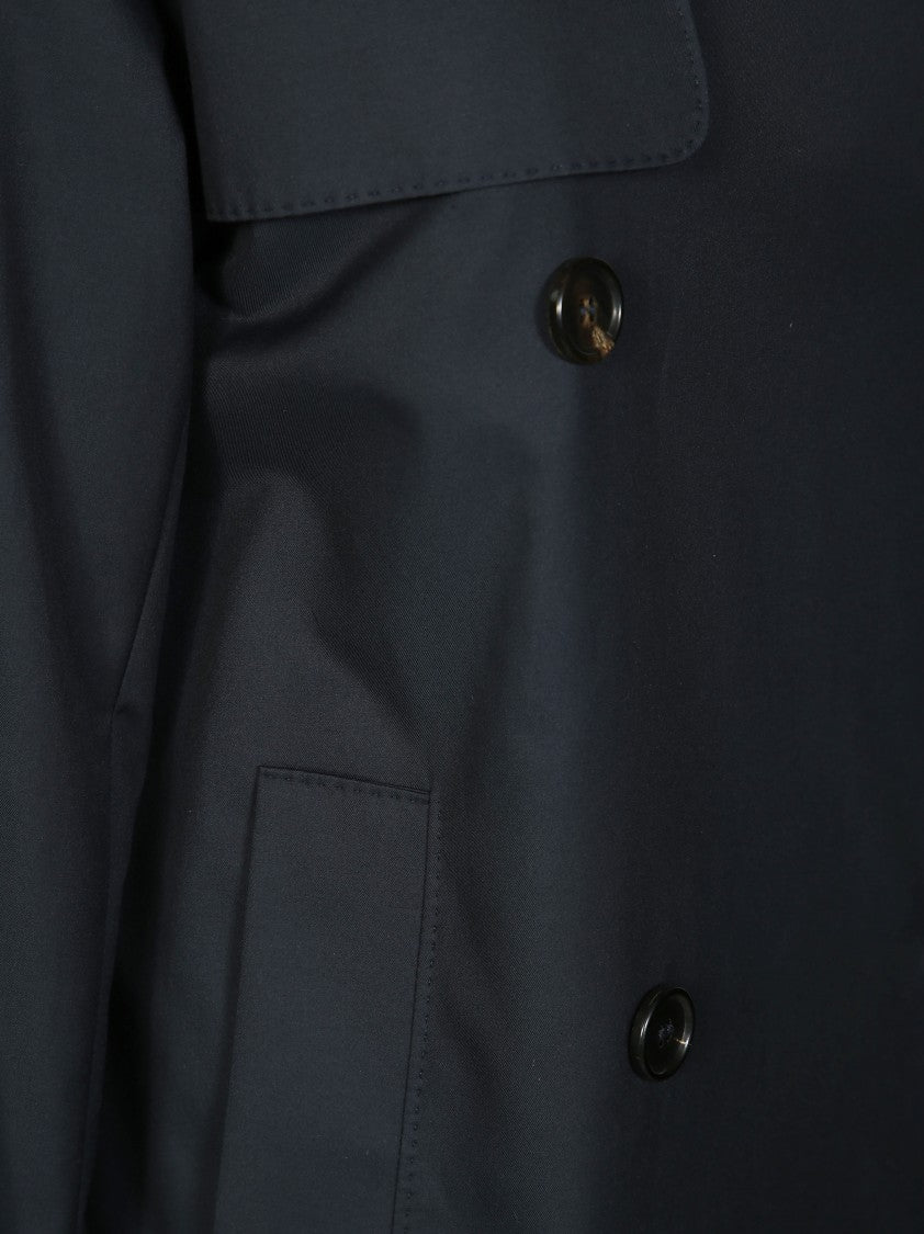 Max Mara Double-Breasted Black Trench Coat With Oversized Silhouette