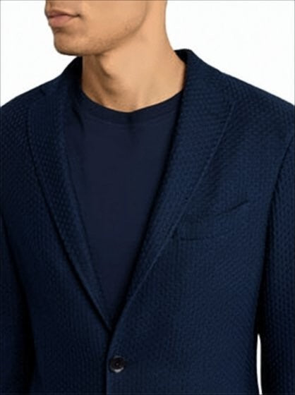 Etro Paisley-Lined Blue Jersey Jacket With Single-Button Closure