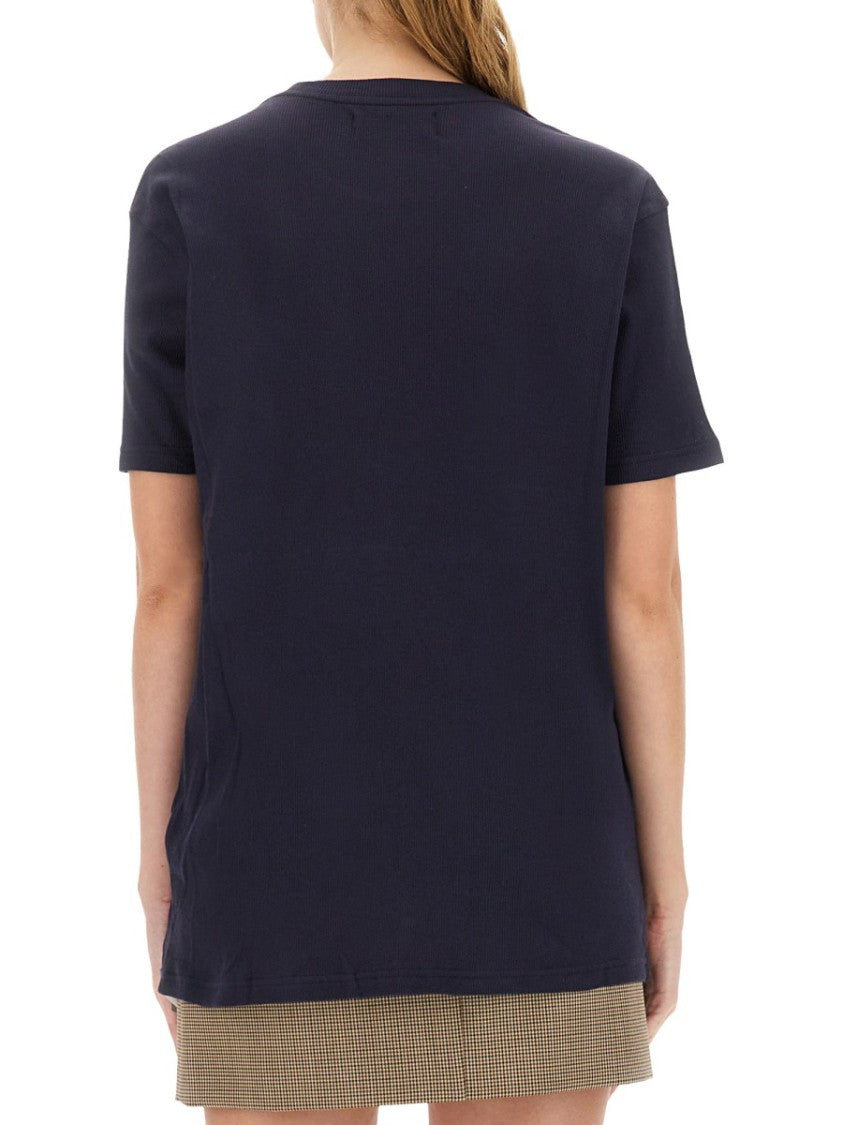 Vivienne Westwood Short-Sleeve Blue T-Shirt With Orb Embroidery