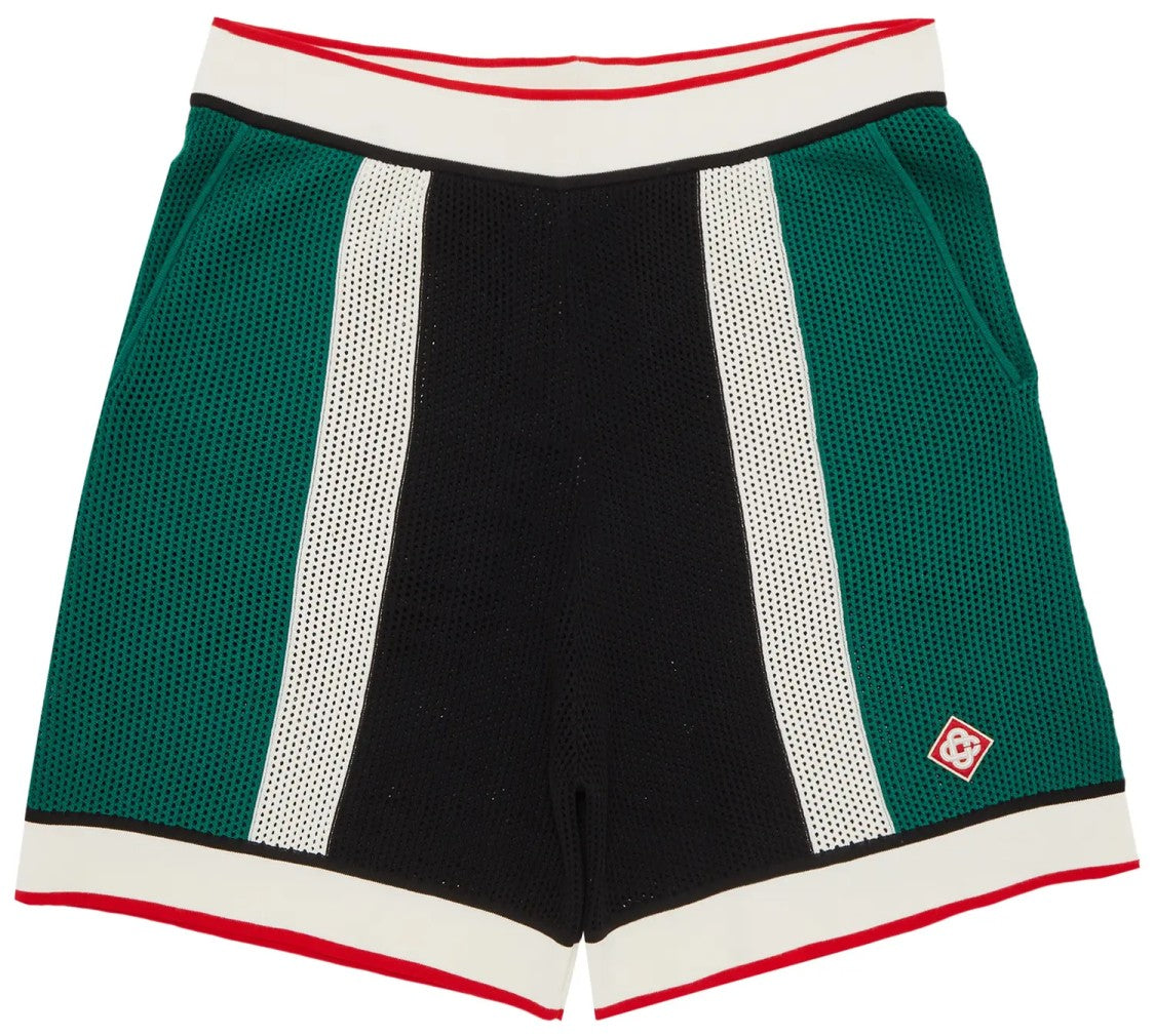 Casablanca Sporty Dark Green Shorts With Contrasting Panels