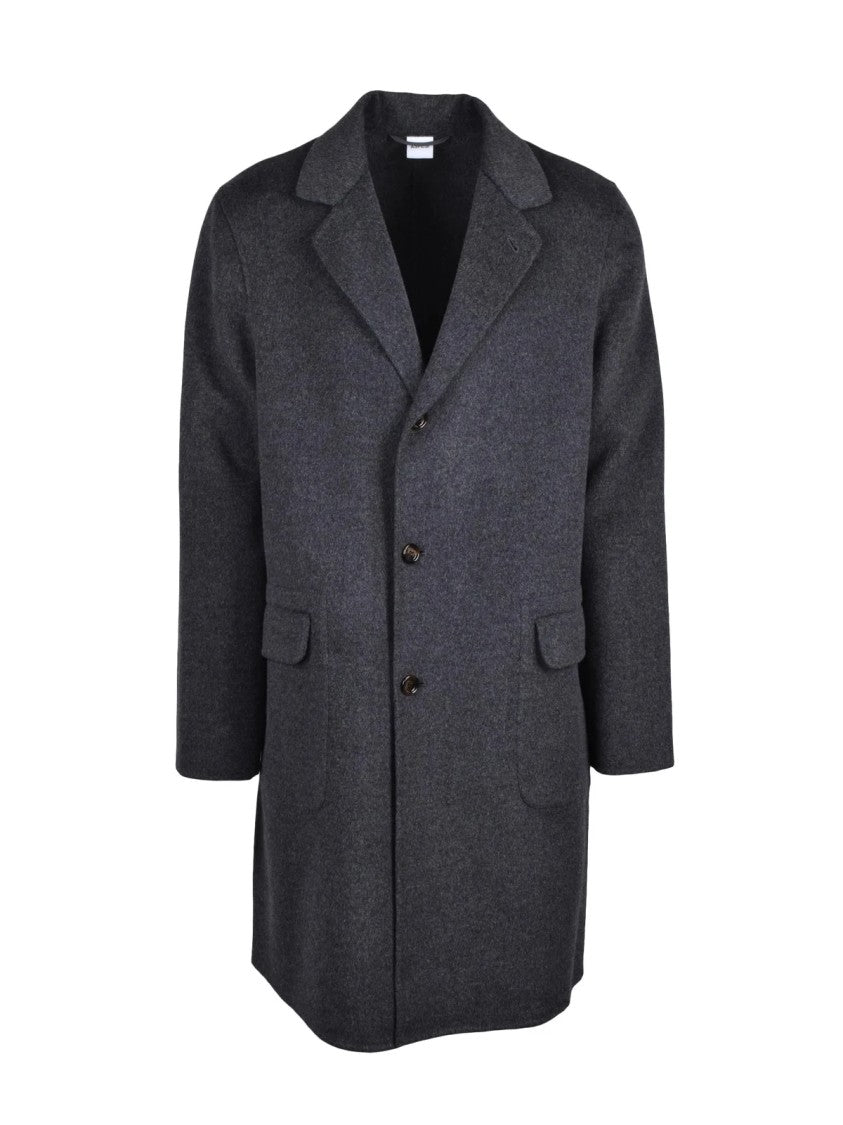 Aspesi Grey Double-Breasted Wool Coat
