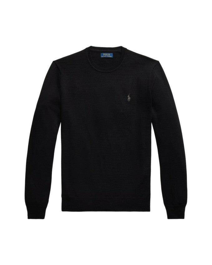 Polo Ralph Lauren Crew Neck Black Wool Sweater
