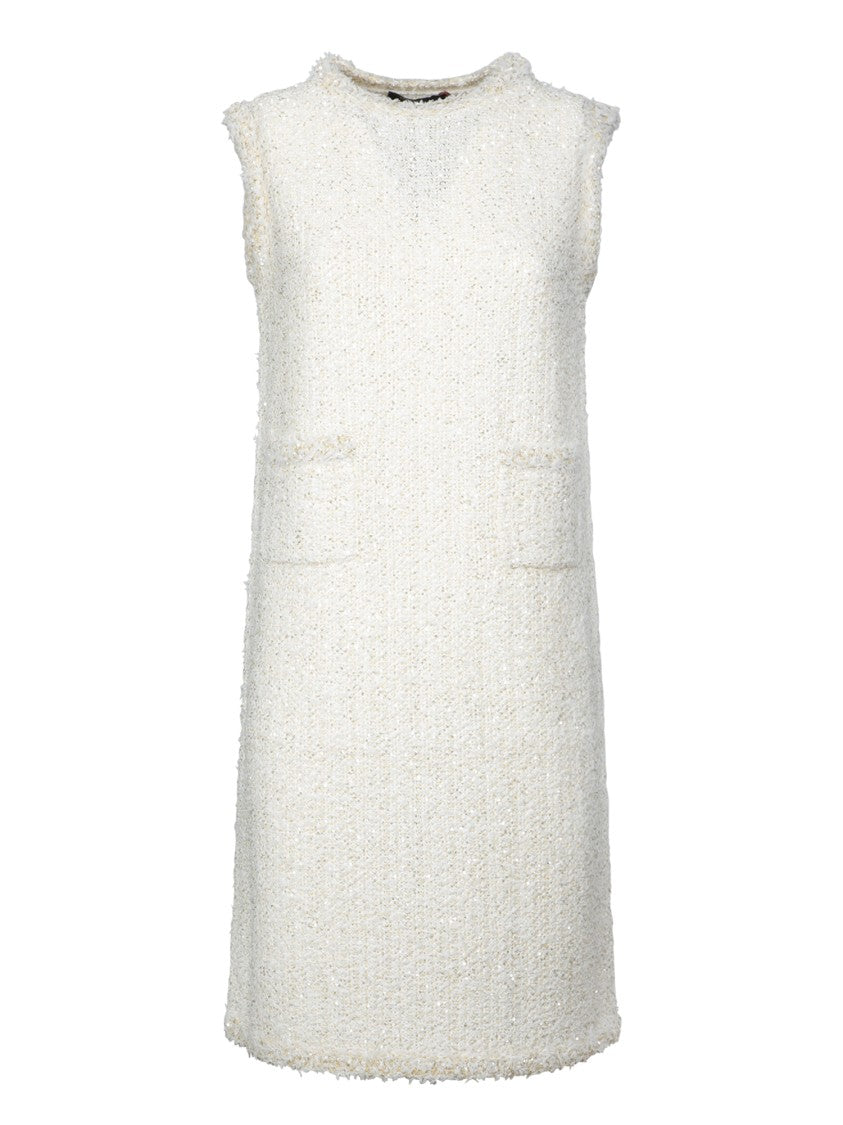 Fabiana Filippi Two-Tone Tweed White Dress