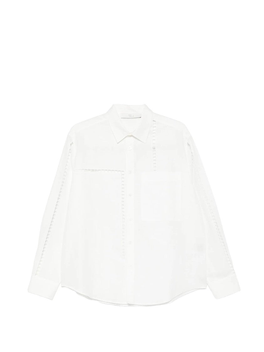 Tela White Mindy Relaxed Fit Cotton Shirt