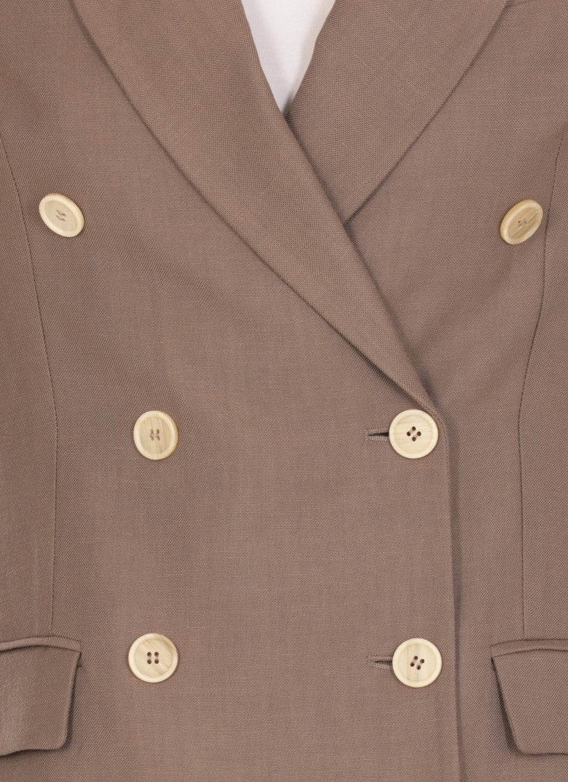 Brunello Cucinelli Brown Linen Blend Blazer