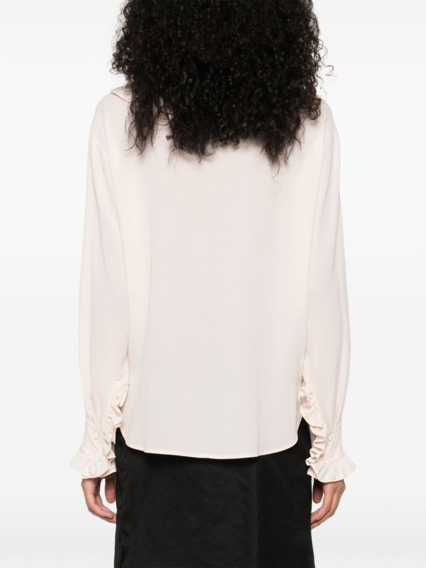 Alexander Mcqueen Soft Silk Blouse With Cascading Ruffles