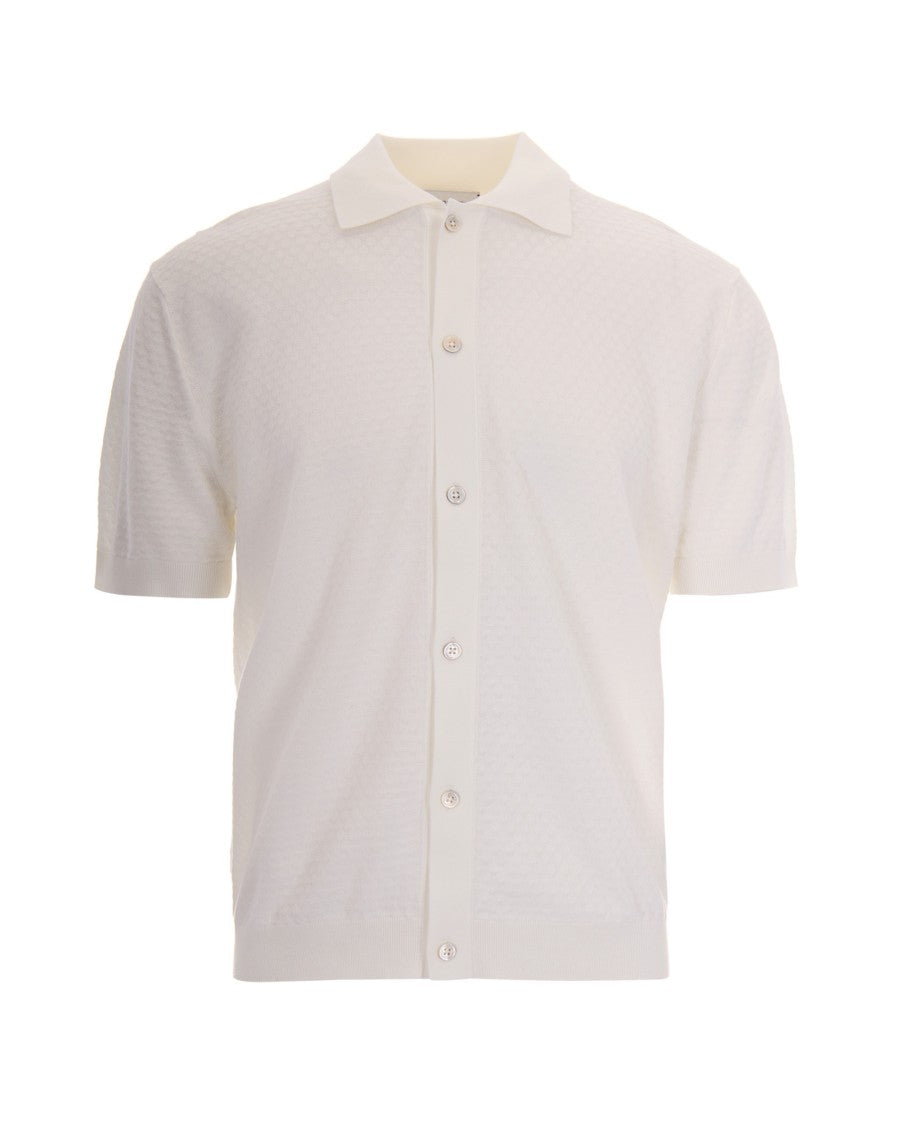 Paolo Pecora White Knit Polo Shirt