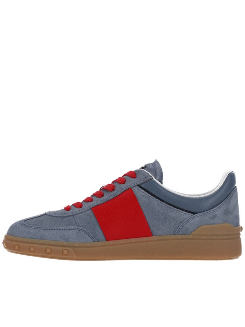 Valentino Blue Sneakers Muted Suede Leather Sneakers