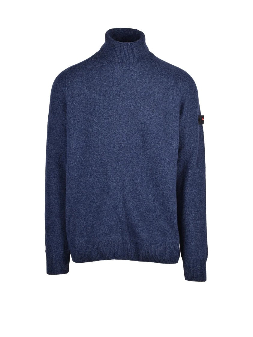 Peuterey Blue Wool-Blend High-Neck Sweatshirt