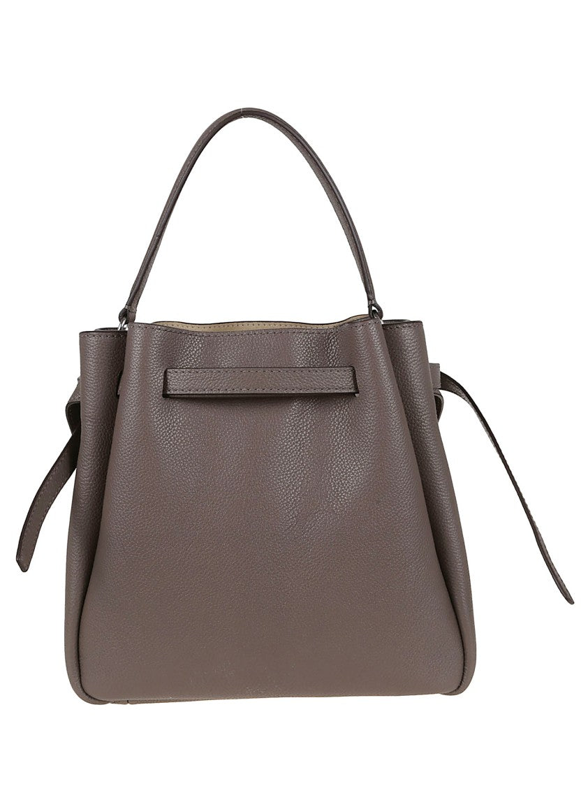 Tory Burch Romy Green Leather Structured Shopper Bag