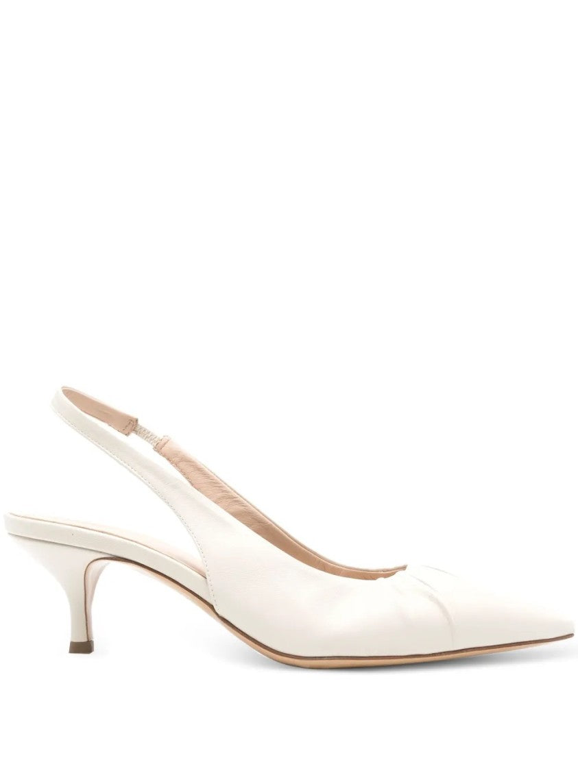 Fabiana Filippi Pointed-Toe Slingback Pumps With Delicate Gathered Design