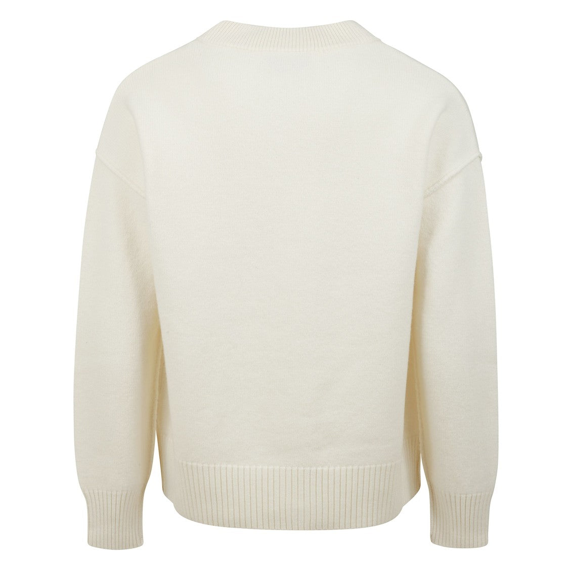 Ami Ivory Ribbed Wool Cardigan