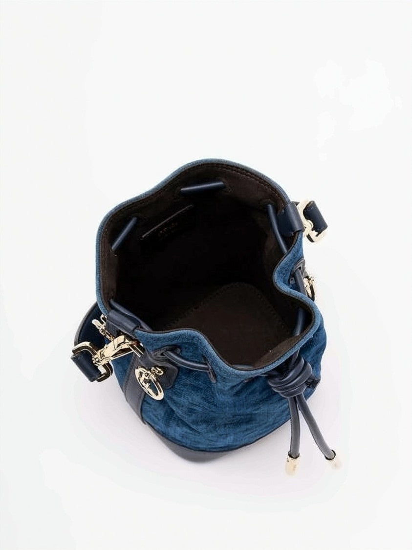 Fendi Textured Fabric Bucket Shoulder Bag