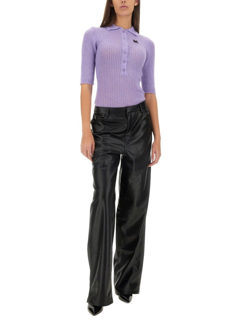 Rotate Wide Leg Faux Leather Pants