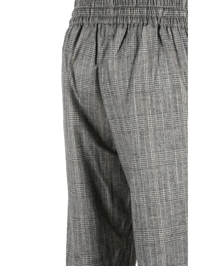Marella Light Grey Wide-Leg Viscose-Blend Pants