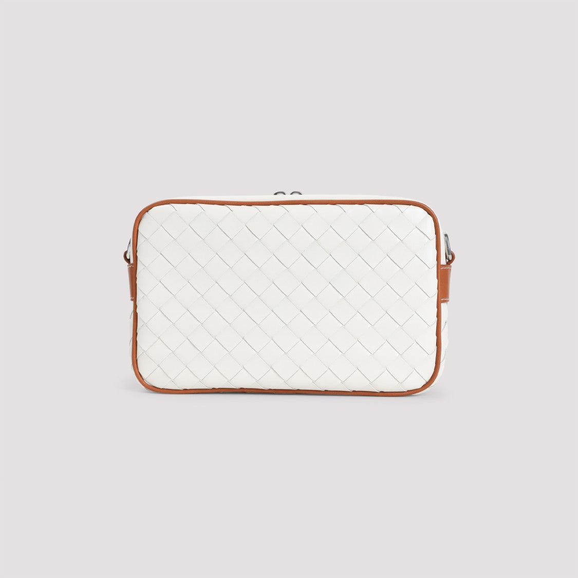 Bottega Veneta Small Camera White Leather Shoulder Bag