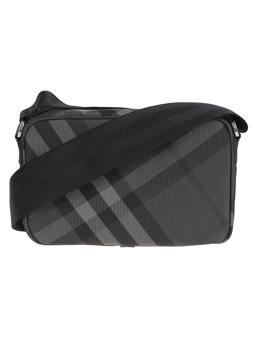 Burberry Classic Checkered Black Crossbody Bag With Adjustable Strap