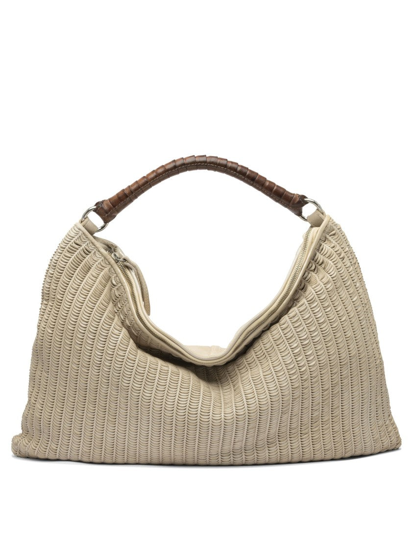 Giancarlo Nevola Textured Beige Shoulder Bag