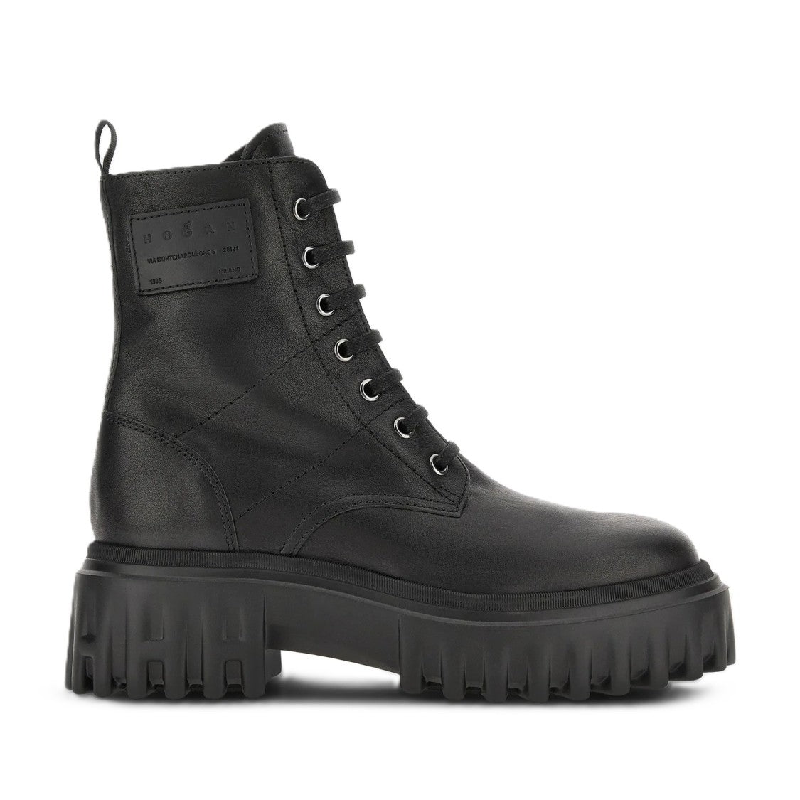 Hogan High Ankle Lace-Up Rugged-Sole Boots