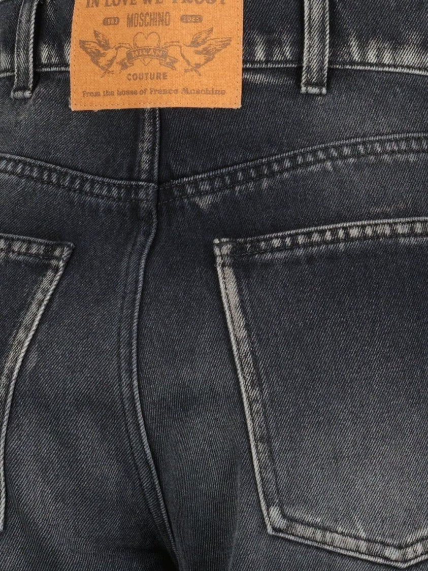 Moschino Five-Pocket Black Denim Trousers