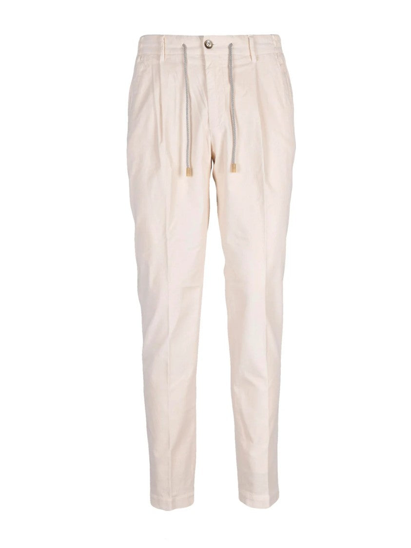 L.B.M. 1911 White Stretch Cotton-Blend Chino Pants