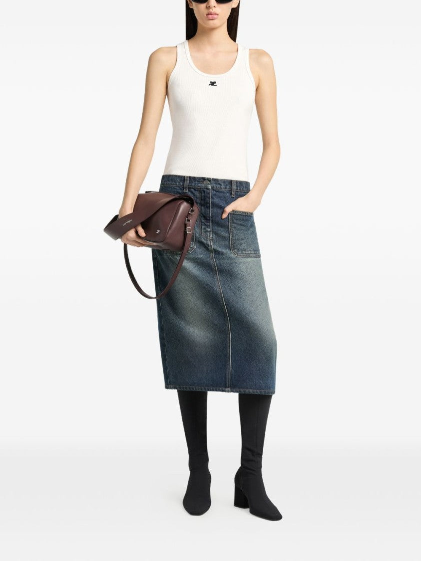 Courrèges Scoop Neck Ribbed Tank Top