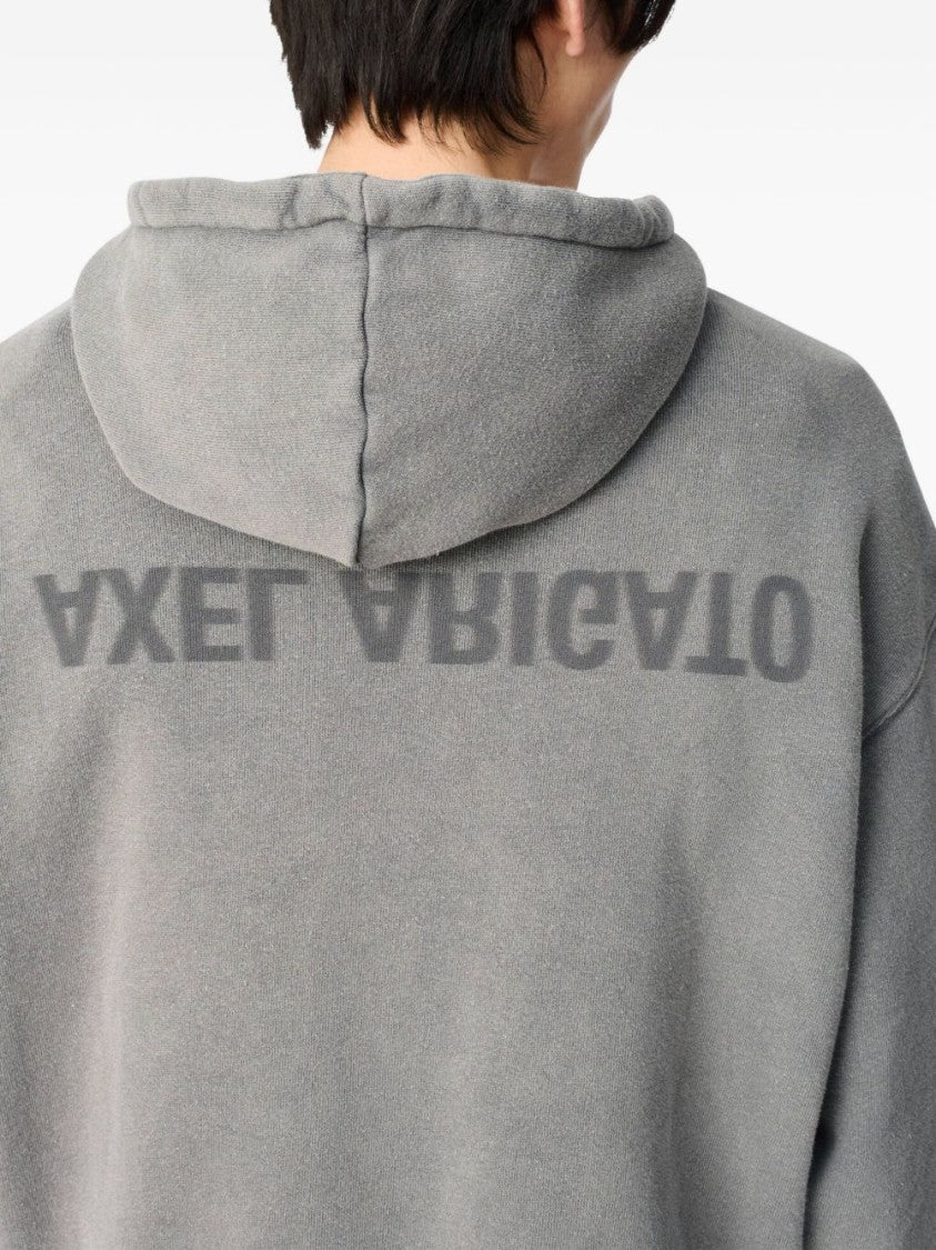 Axel Arigato Medium Grey Hoodie With Logo Print