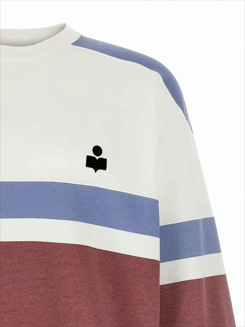 Isabel Marant Horizontal Color-Block Long-Sleeve Sweatshirt With Ribbed Details