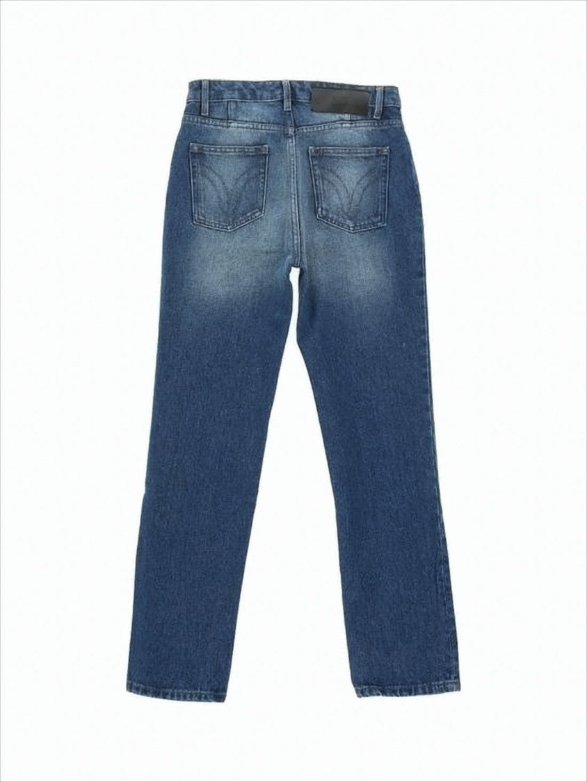 Ami Mid-Rise Straight-Leg Denim Pants With Traditional Five-Pocket Design