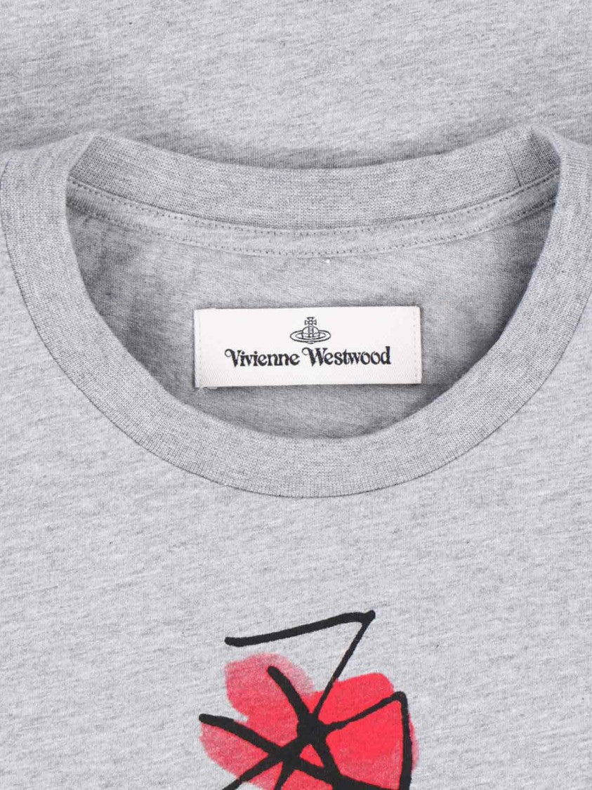Vivienne Westwood Grey Cotton T-Shirt With Round Neckline