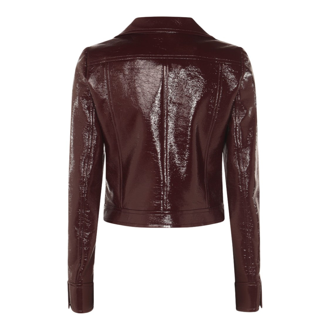 Courrèges Cropped Glossy Purple Jacket With Button-Up Front