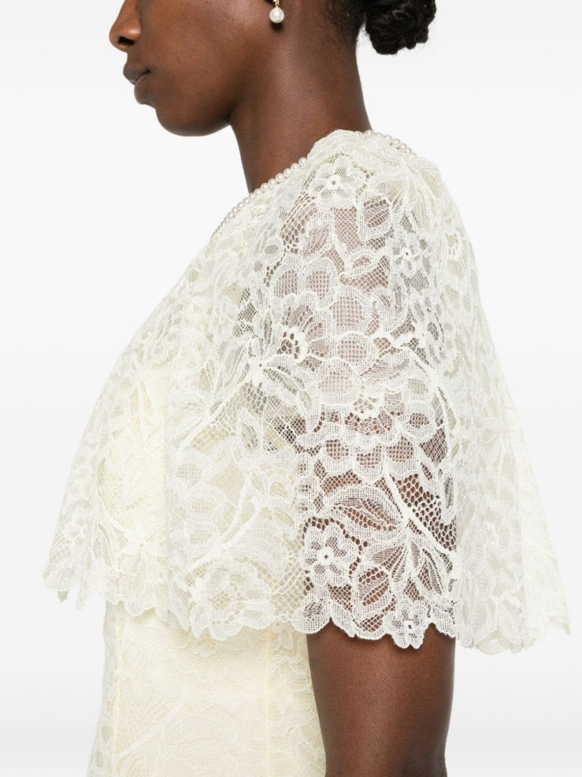 Self-Portrait Delicate Lace Scalloped Mini Dress
