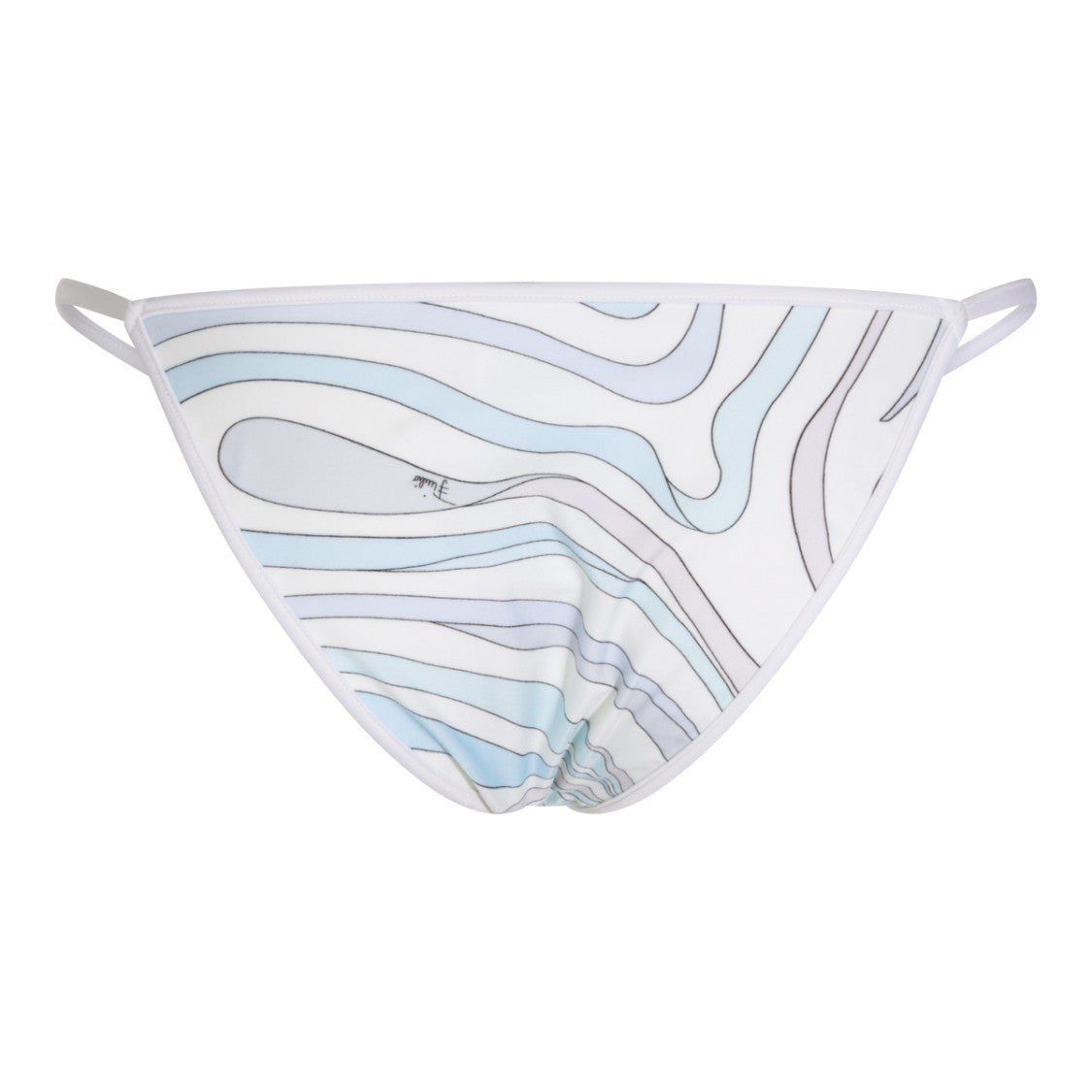 Emilio Pucci Minimalist Bikini Bottom With Thin Side Straps And Wavy Pattern