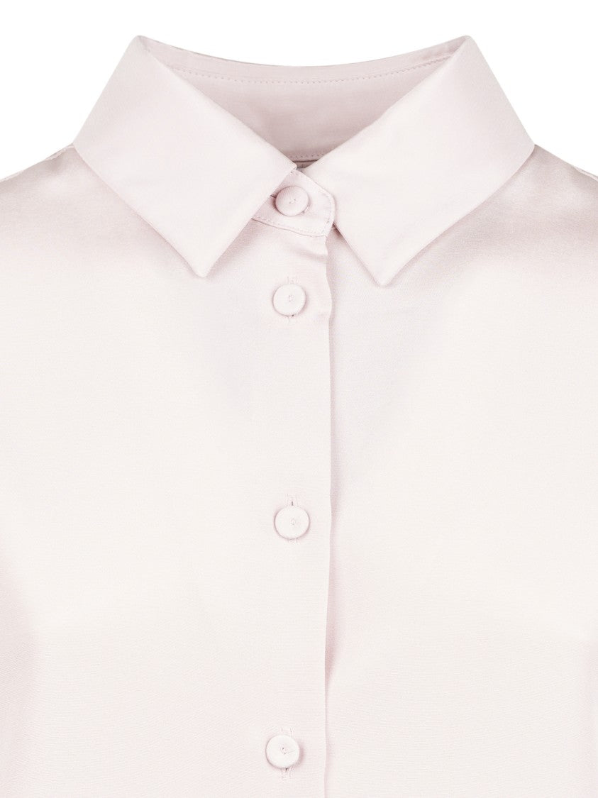 Max Mara Silk Blouse With Classic Collar And Covered Buttons