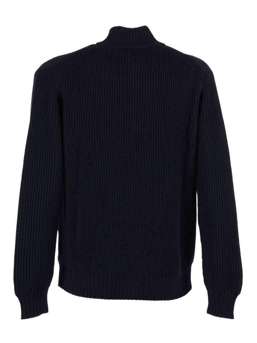 Filippo De Laurentiis Navy Blue Fine Merino Cardigan