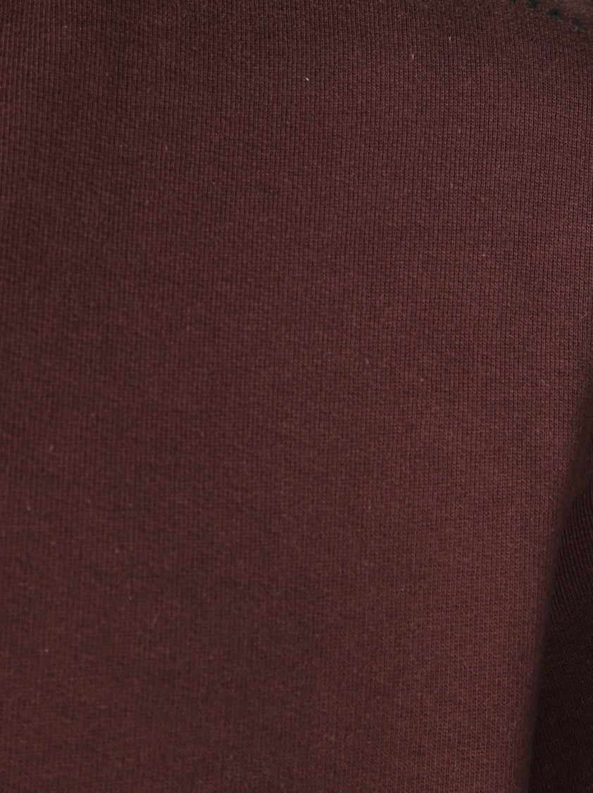 Dondup Deep Burgundy Hoodie With Adjustable Drawstring