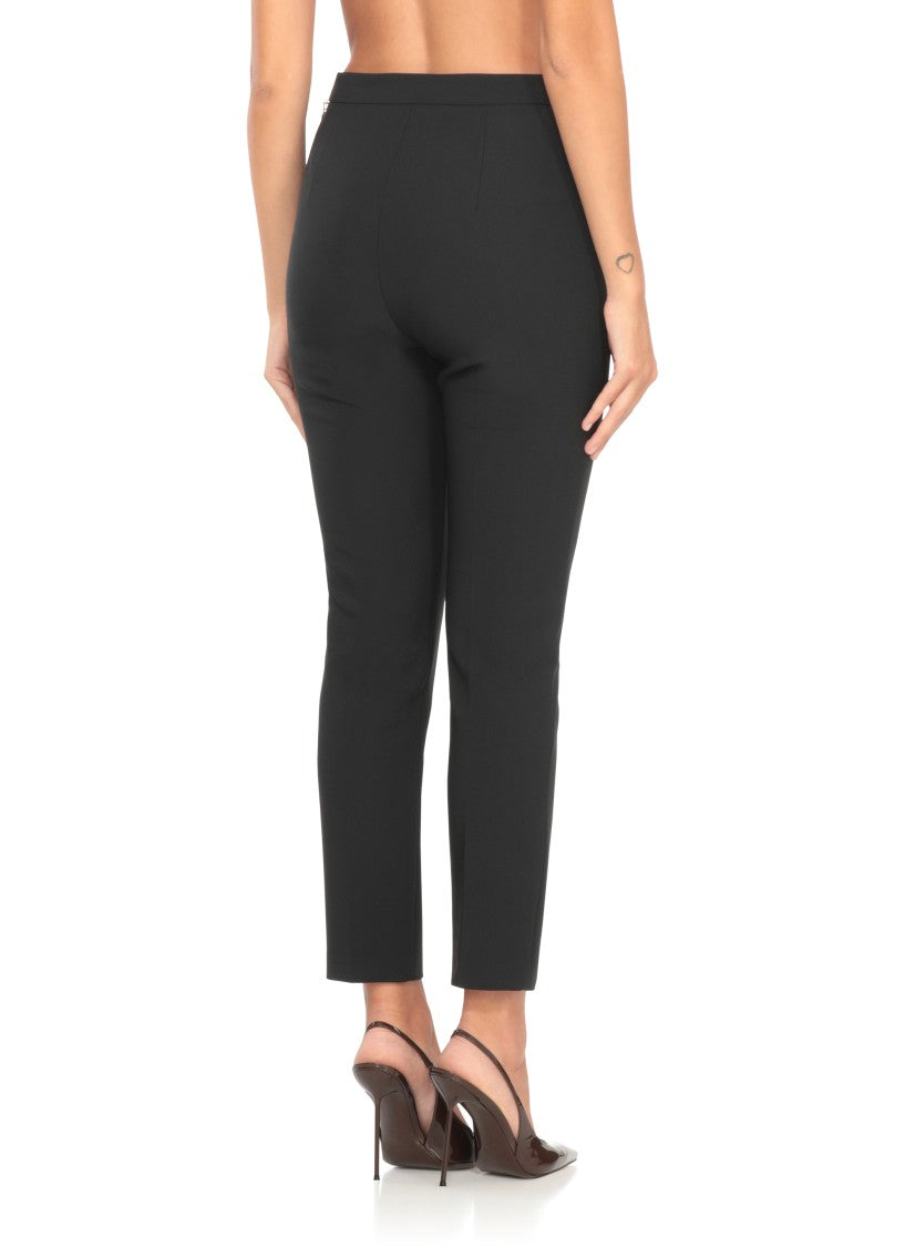 Elisabetta Franchi Cropped Crepe Pants With Flap Pockets