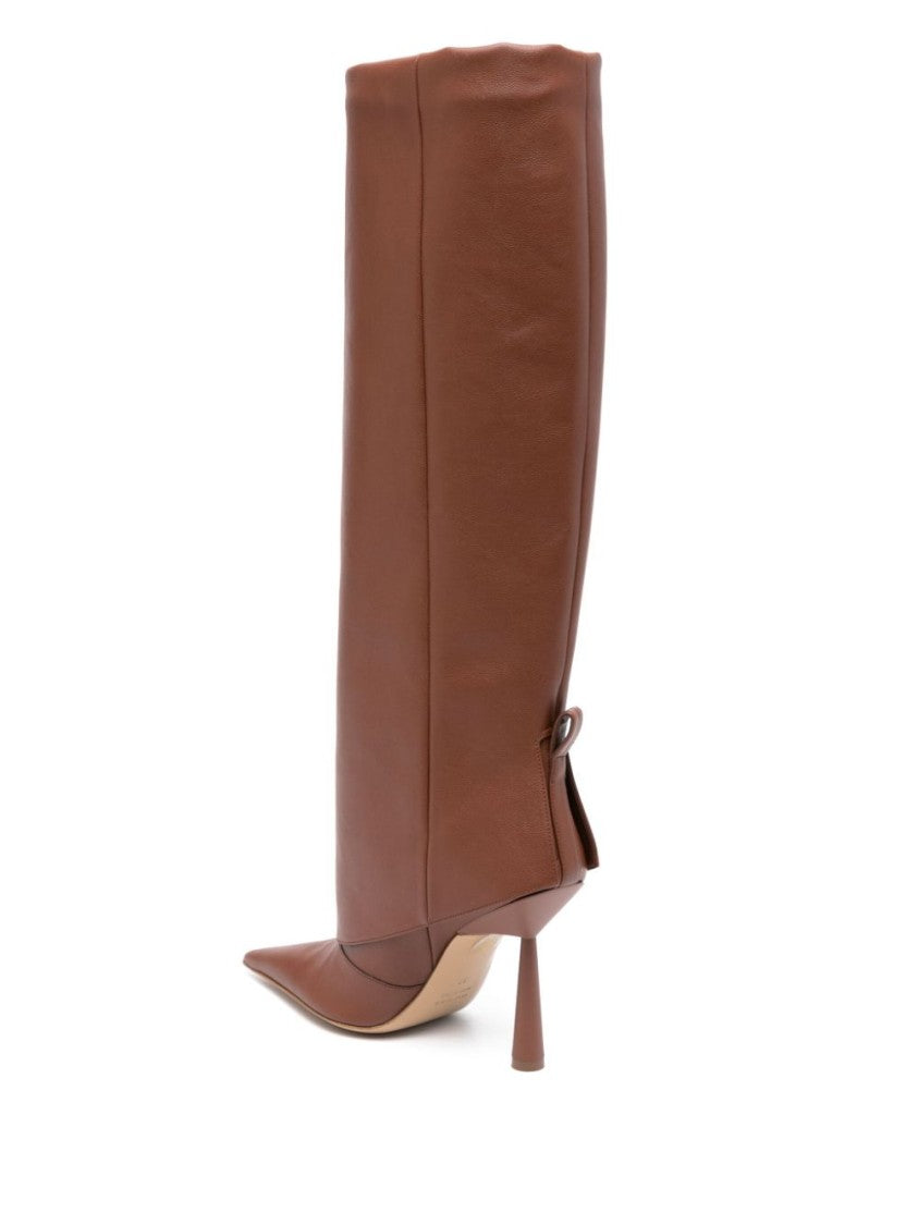 Gia Borghini Brown Eco-Leather Knee-High Boots
