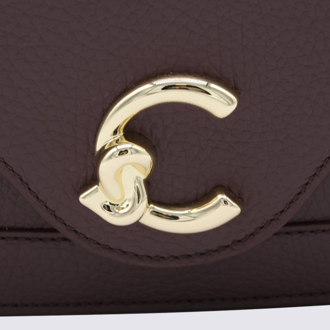 Coccinelle Structured Brown Pebbled Leather Coccinelle Handbag